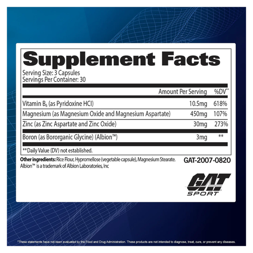 GAT Sports ZMAG-T Zinc, Magnesium, B6 + Boron secondary image