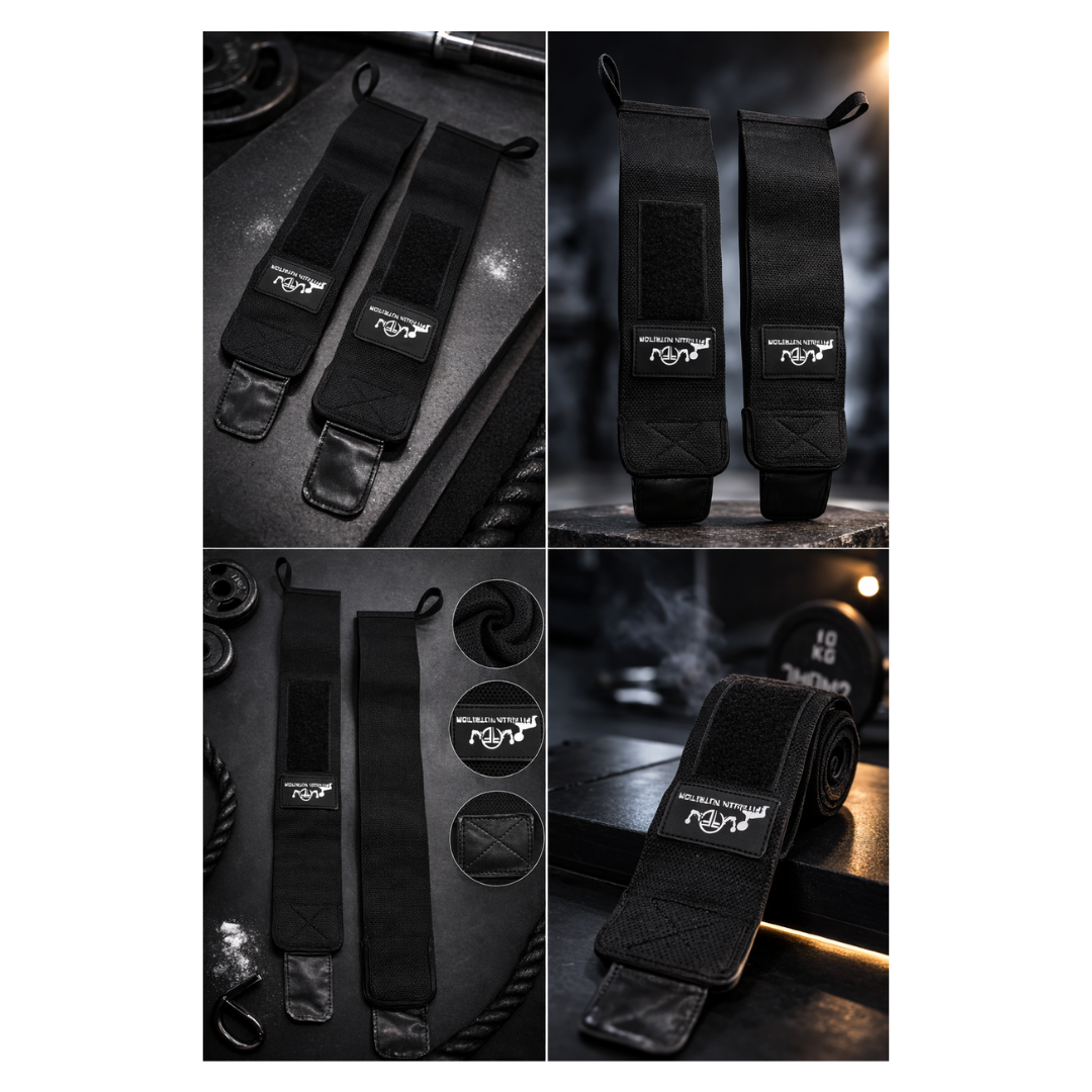 Black straps with visible branding on a dark background