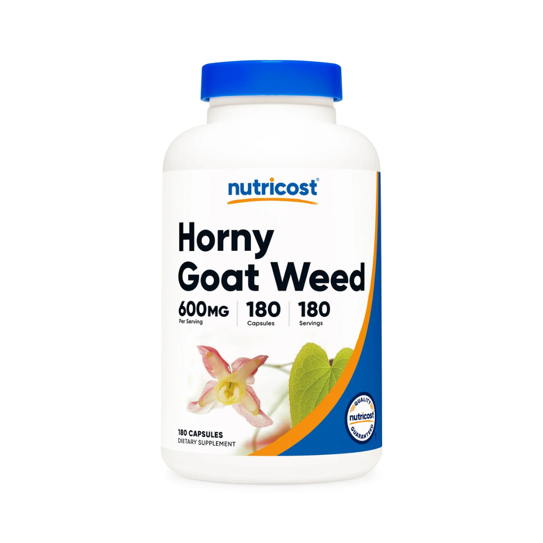 Nutricost Horny goat weed supplement bottle on a white background