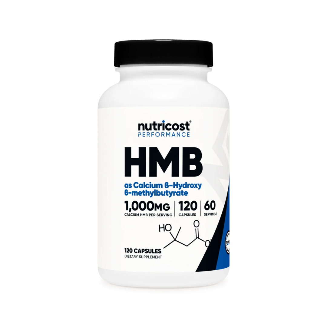 Nutricost HMB supplement bottle on a white background