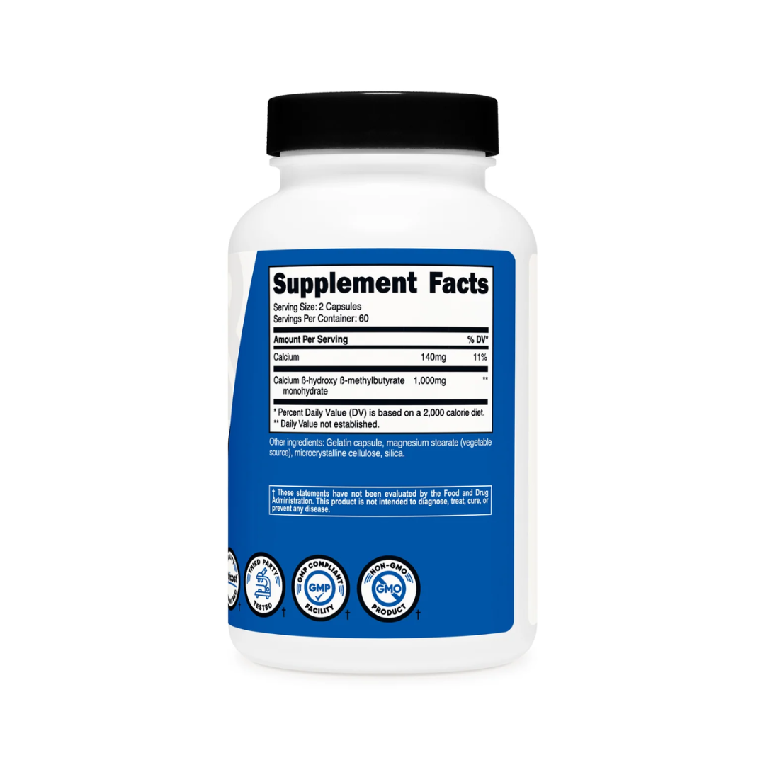 Nutricost HMB supplement bottle on a white background