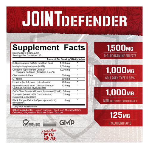 5% Nutrition Rich Piana Joint Defender Maximum Joint Support secondary image