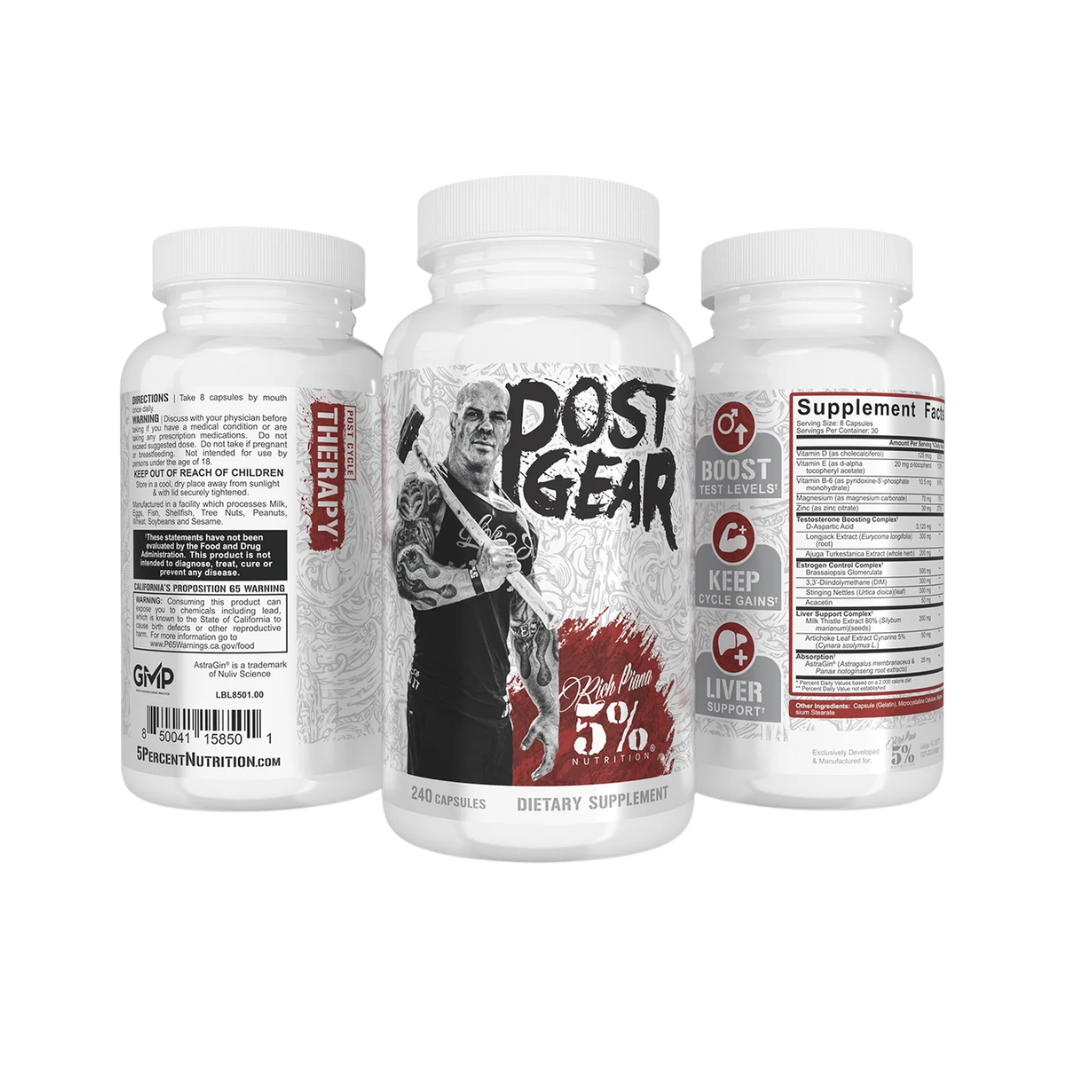 5% Nutrition Rich Piana Post Gear PCT Support with Turkesterone